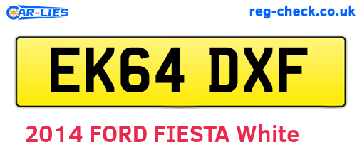 EK64DXF are the vehicle registration plates.