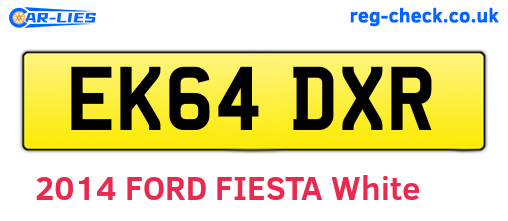 EK64DXR are the vehicle registration plates.