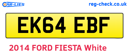 EK64EBF are the vehicle registration plates.