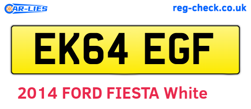 EK64EGF are the vehicle registration plates.