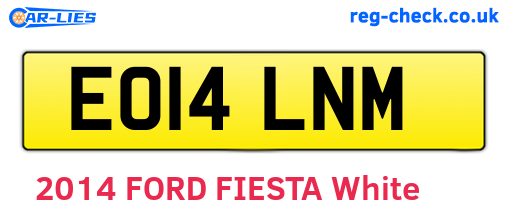 EO14LNM are the vehicle registration plates.