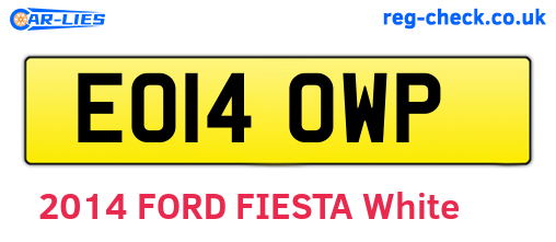 EO14OWP are the vehicle registration plates.