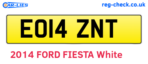 EO14ZNT are the vehicle registration plates.