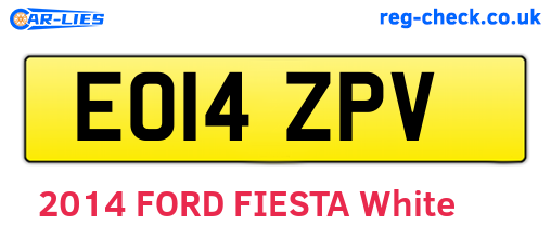 EO14ZPV are the vehicle registration plates.