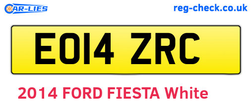 EO14ZRC are the vehicle registration plates.