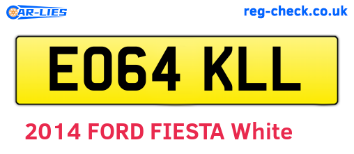 EO64KLL are the vehicle registration plates.
