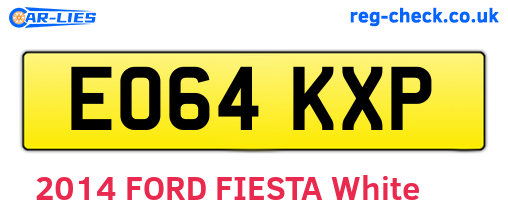 EO64KXP are the vehicle registration plates.