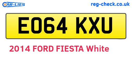 EO64KXU are the vehicle registration plates.