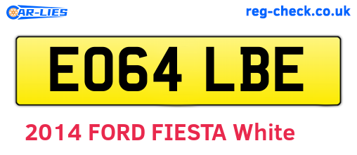 EO64LBE are the vehicle registration plates.