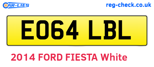 EO64LBL are the vehicle registration plates.