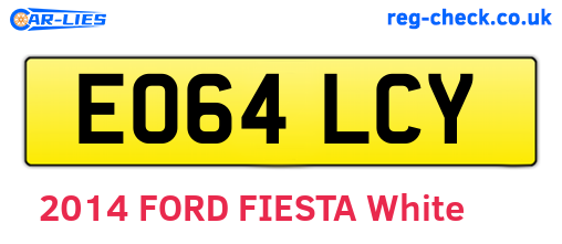 EO64LCY are the vehicle registration plates.