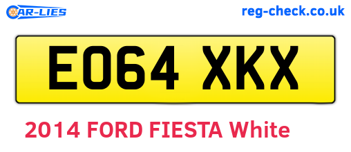 EO64XKX are the vehicle registration plates.