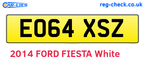 EO64XSZ are the vehicle registration plates.