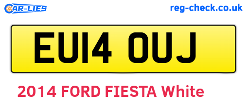 EU14OUJ are the vehicle registration plates.