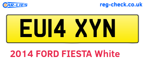 EU14XYN are the vehicle registration plates.
