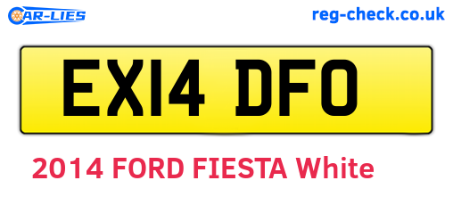 EX14DFO are the vehicle registration plates.