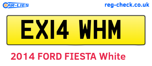 EX14WHM are the vehicle registration plates.