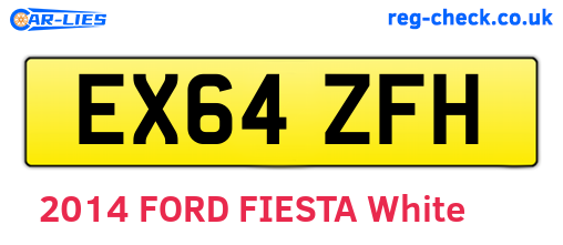 EX64ZFH are the vehicle registration plates.