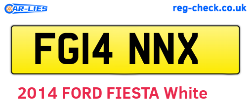FG14NNX are the vehicle registration plates.
