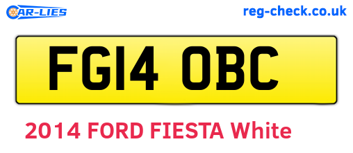 FG14OBC are the vehicle registration plates.