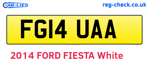 FG14UAA are the vehicle registration plates.