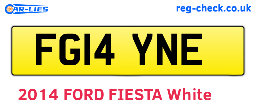 FG14YNE are the vehicle registration plates.