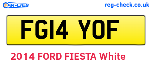 FG14YOF are the vehicle registration plates.