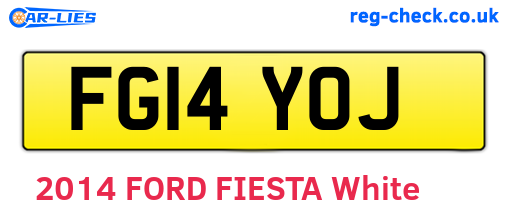 FG14YOJ are the vehicle registration plates.
