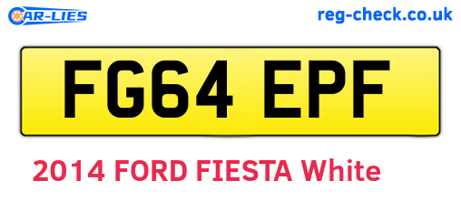 FG64EPF are the vehicle registration plates.