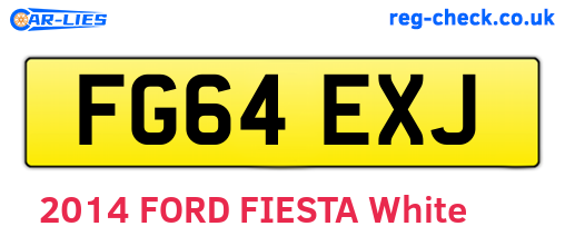 FG64EXJ are the vehicle registration plates.