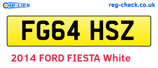 FG64HSZ are the vehicle registration plates.