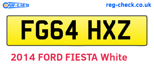 FG64HXZ are the vehicle registration plates.