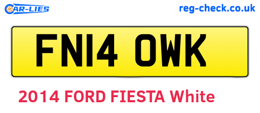 FN14OWK are the vehicle registration plates.