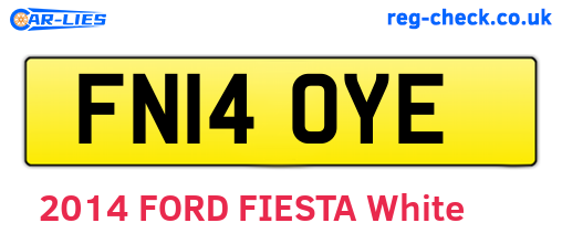 FN14OYE are the vehicle registration plates.