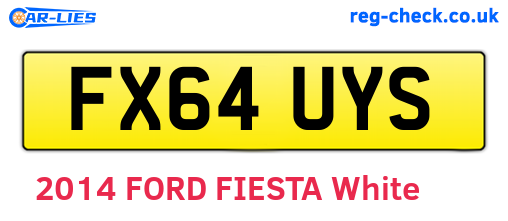 FX64UYS are the vehicle registration plates.