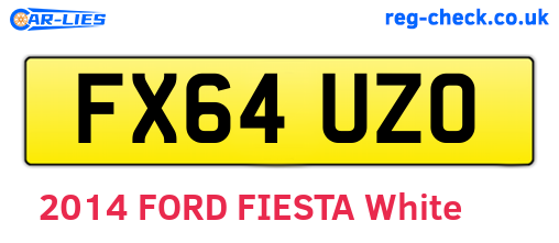 FX64UZO are the vehicle registration plates.
