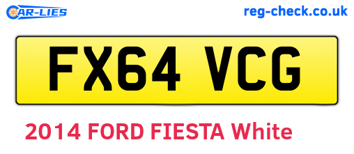 FX64VCG are the vehicle registration plates.