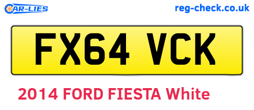 FX64VCK are the vehicle registration plates.
