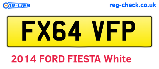 FX64VFP are the vehicle registration plates.