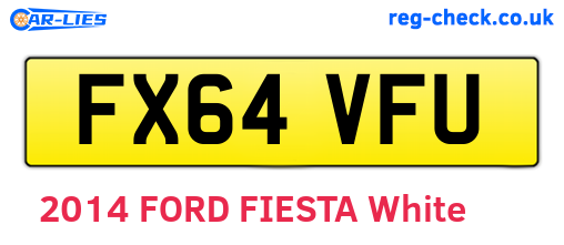 FX64VFU are the vehicle registration plates.