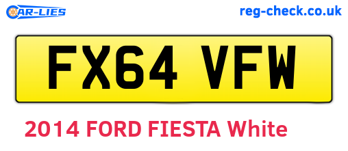 FX64VFW are the vehicle registration plates.