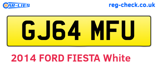 GJ64MFU are the vehicle registration plates.