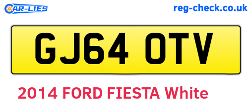 GJ64OTV are the vehicle registration plates.