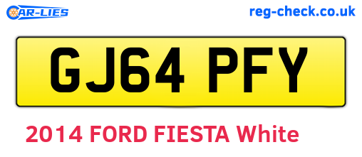 GJ64PFY are the vehicle registration plates.