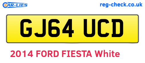 GJ64UCD are the vehicle registration plates.