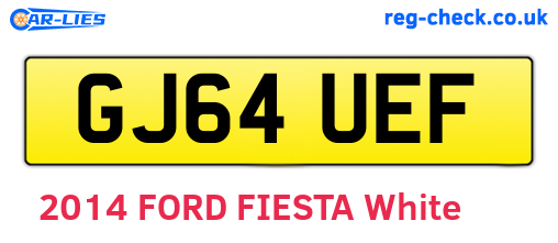 GJ64UEF are the vehicle registration plates.
