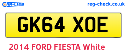GK64XOE are the vehicle registration plates.