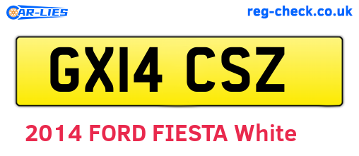 GX14CSZ are the vehicle registration plates.
