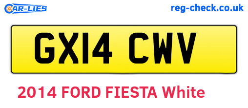 GX14CWV are the vehicle registration plates.
