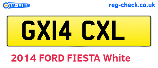 GX14CXL are the vehicle registration plates.